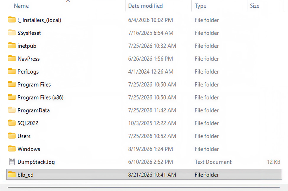 Windows Explorer showing the blb_cd folder