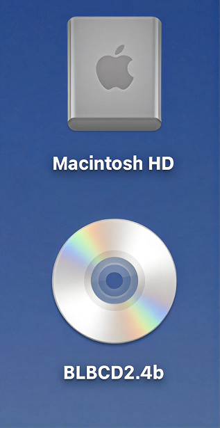 BLB CD icon shown on the macOS desktop