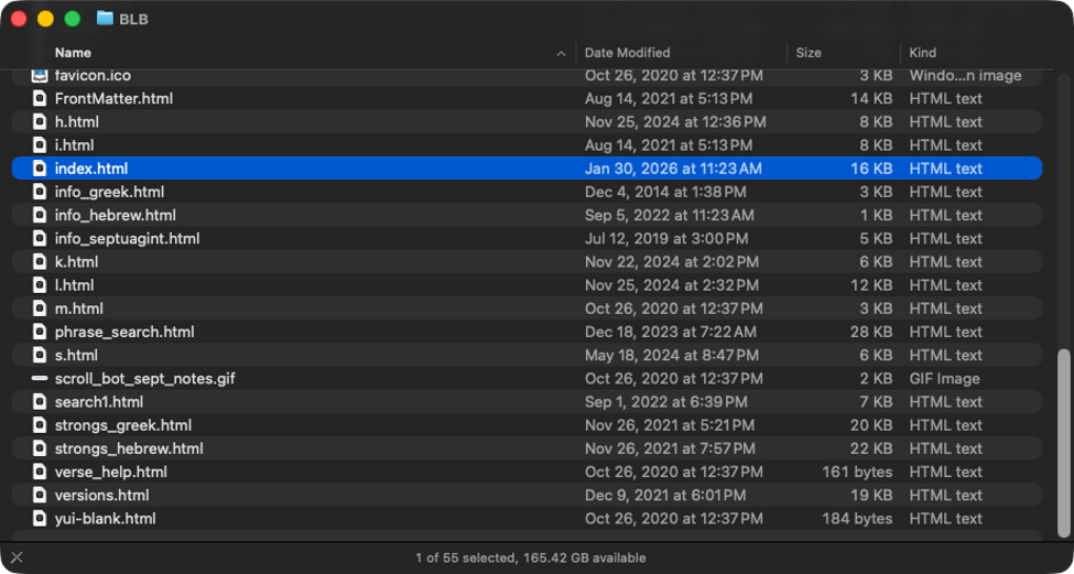 BLB folder opened in macOS Finder