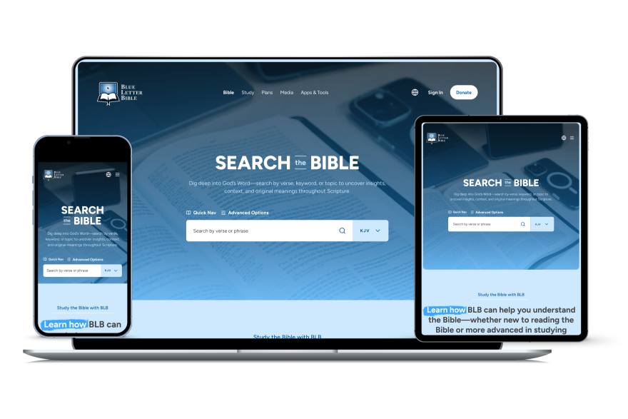 Screenshot representing Blue Letter Bible's global impact and advanced Bible study tools